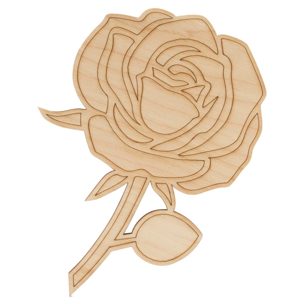 Blooming Rose Wood Cutout, From 6”-23”, Valentine Craft | Woodpeckers