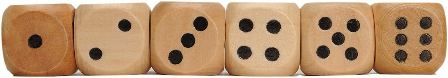 WE Games Wooden Dice with Rounded Corners - 100 Bulk Pack