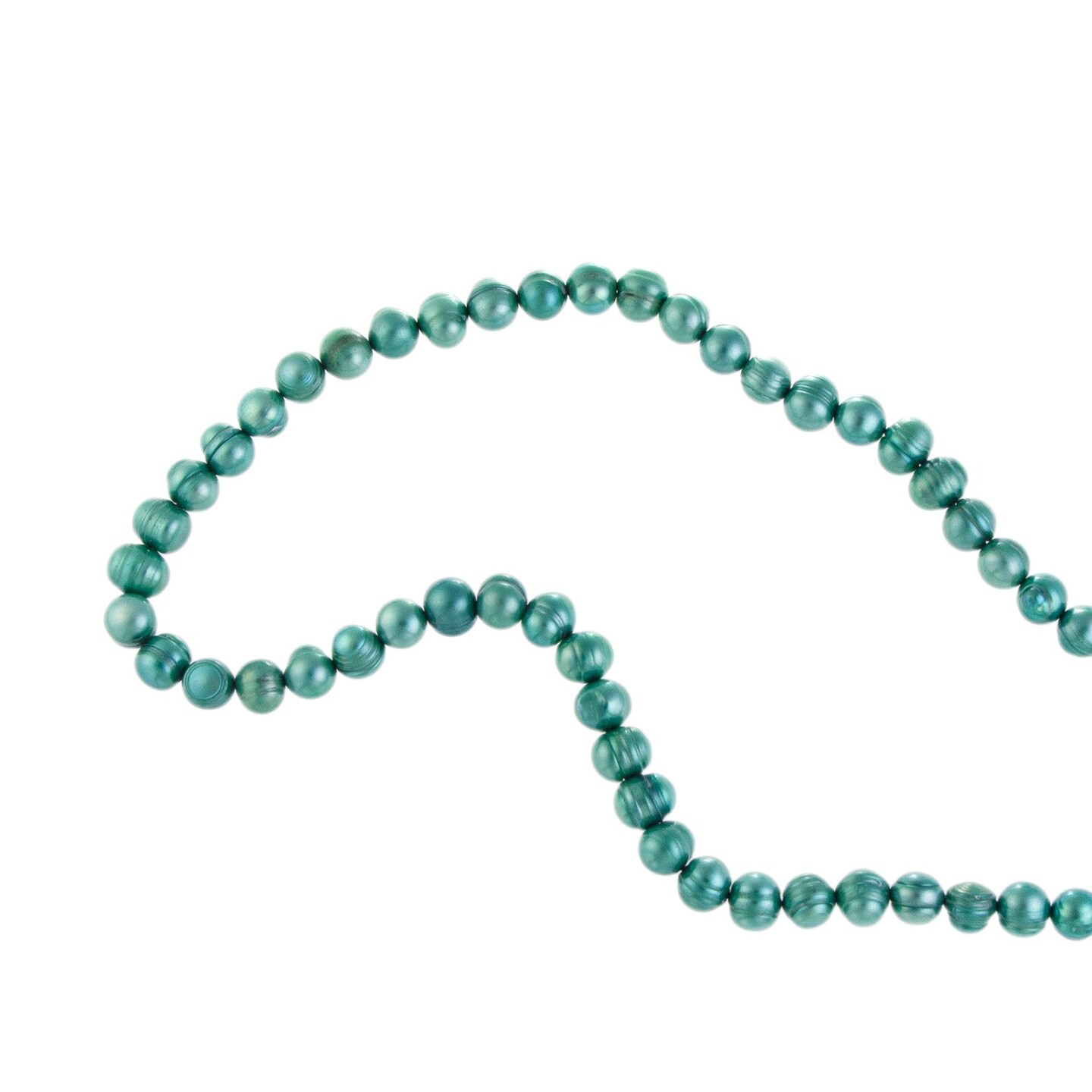 Freshwater Potato Pearls Teal-Green 7-8mm (16&#x22; Strand)
