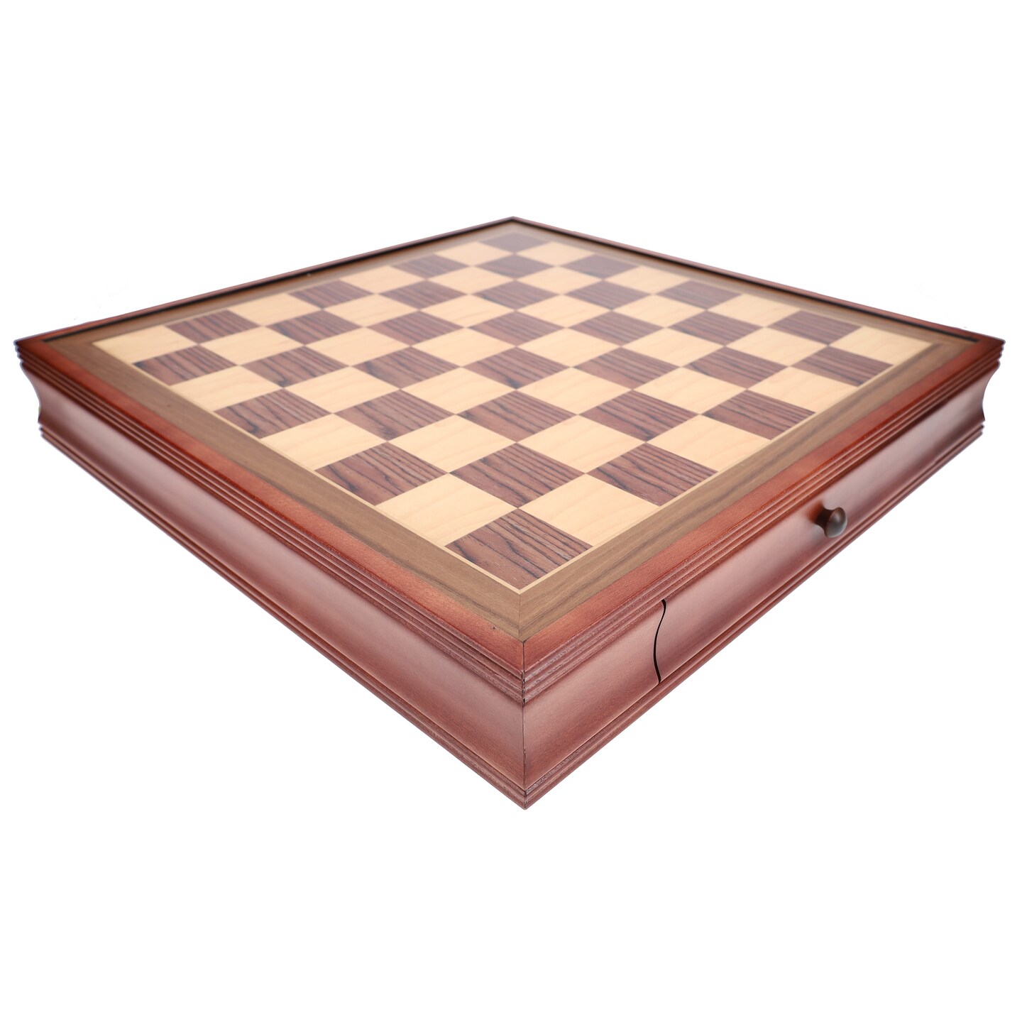 WE Games Wood Laminate Chess Board with Storage Drawers