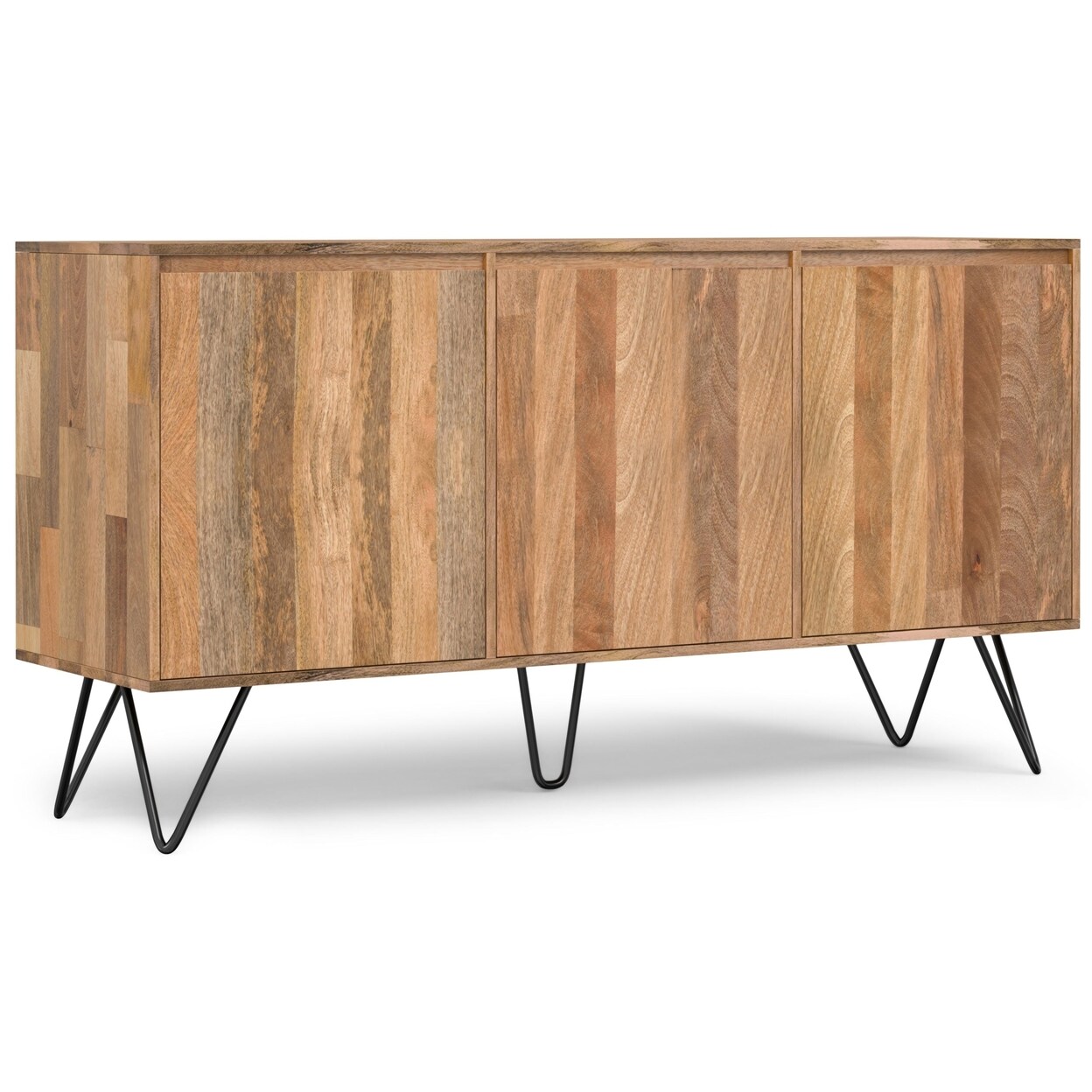 Hunter 3 Door Sideboard Buffet Solid Mango Wood Modern Industrial Style