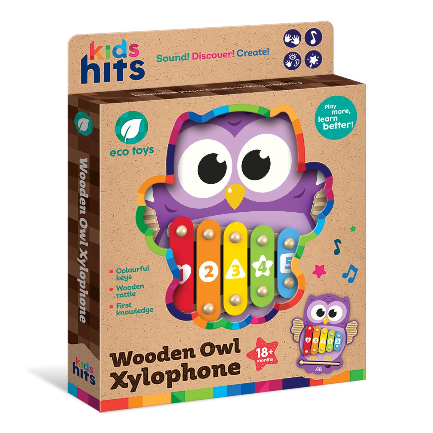 Kids Hits: Harmonize Playtime with the Wooden Owl Xylophone Adventure!