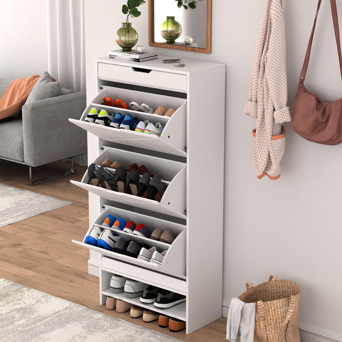 Stylish 3 Tier Shoe Cabinet | Organize with Flair