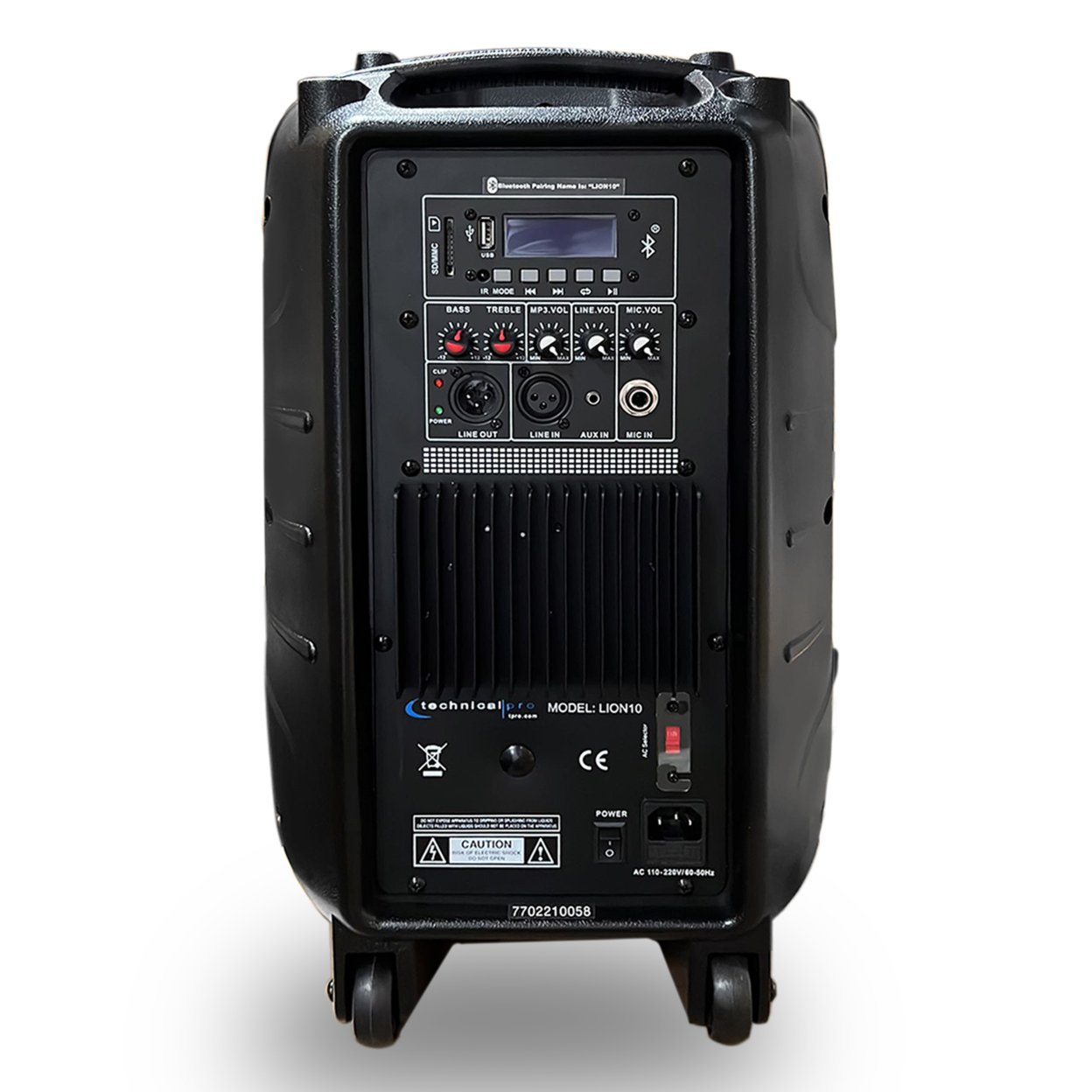 Technical Pro 10 Inch Bluetooth Speaker 1500W Active Loudspeaker Remote Usb Sd