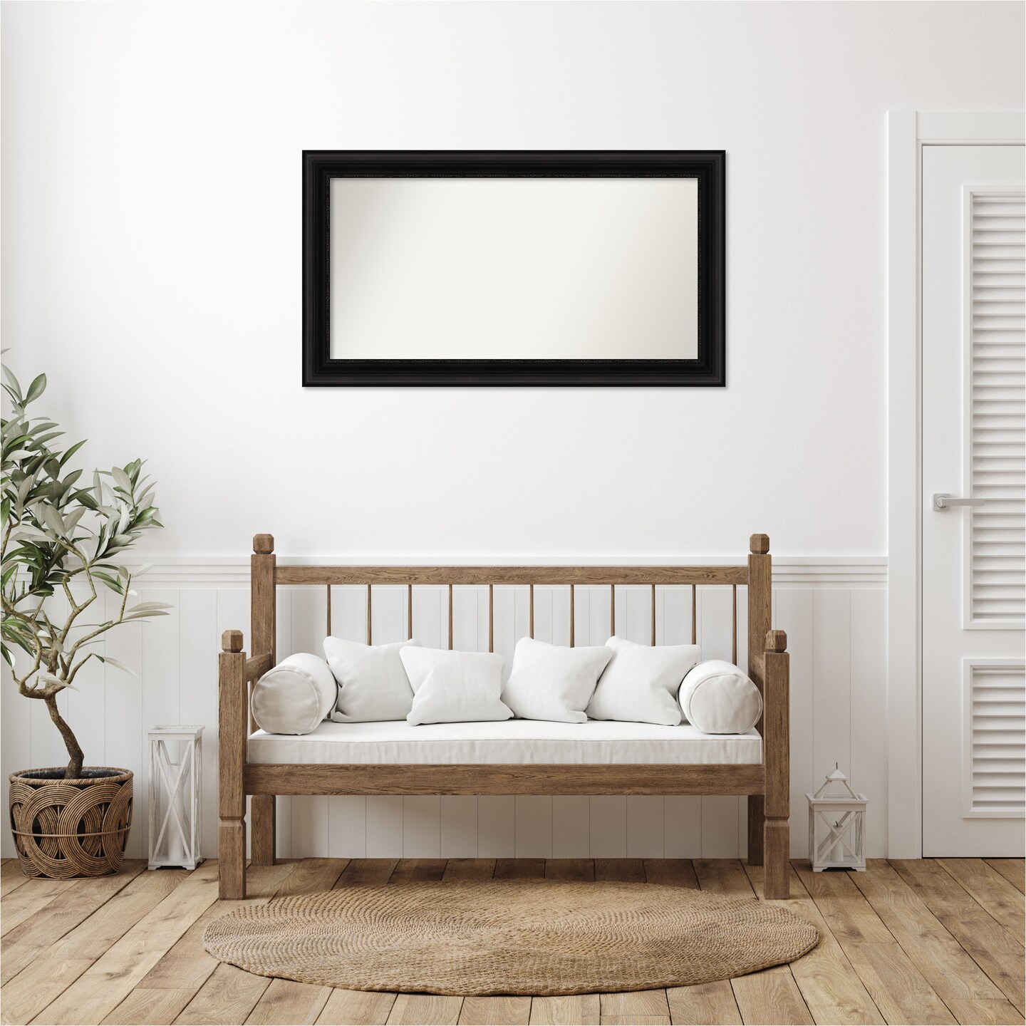 Parlor Black Non-Beveled Custom Framed Bathroom Vanity Wall Mirror