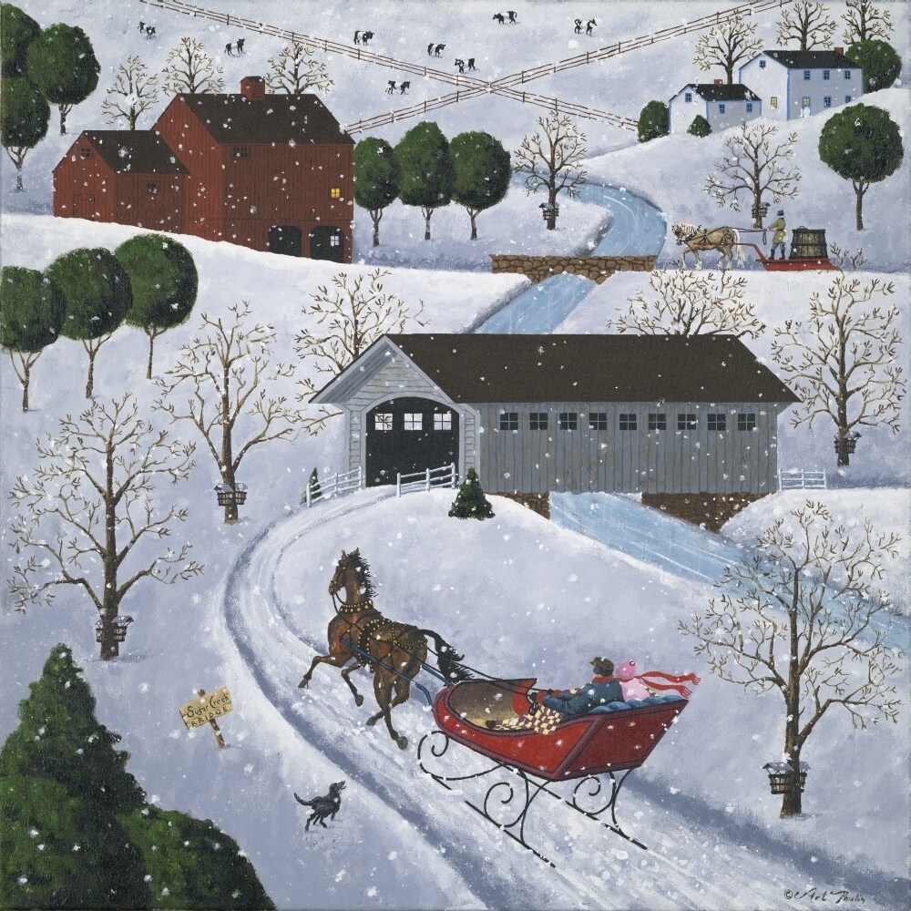 Sleigh Ride In Vermont Poster Print By Art Poulin