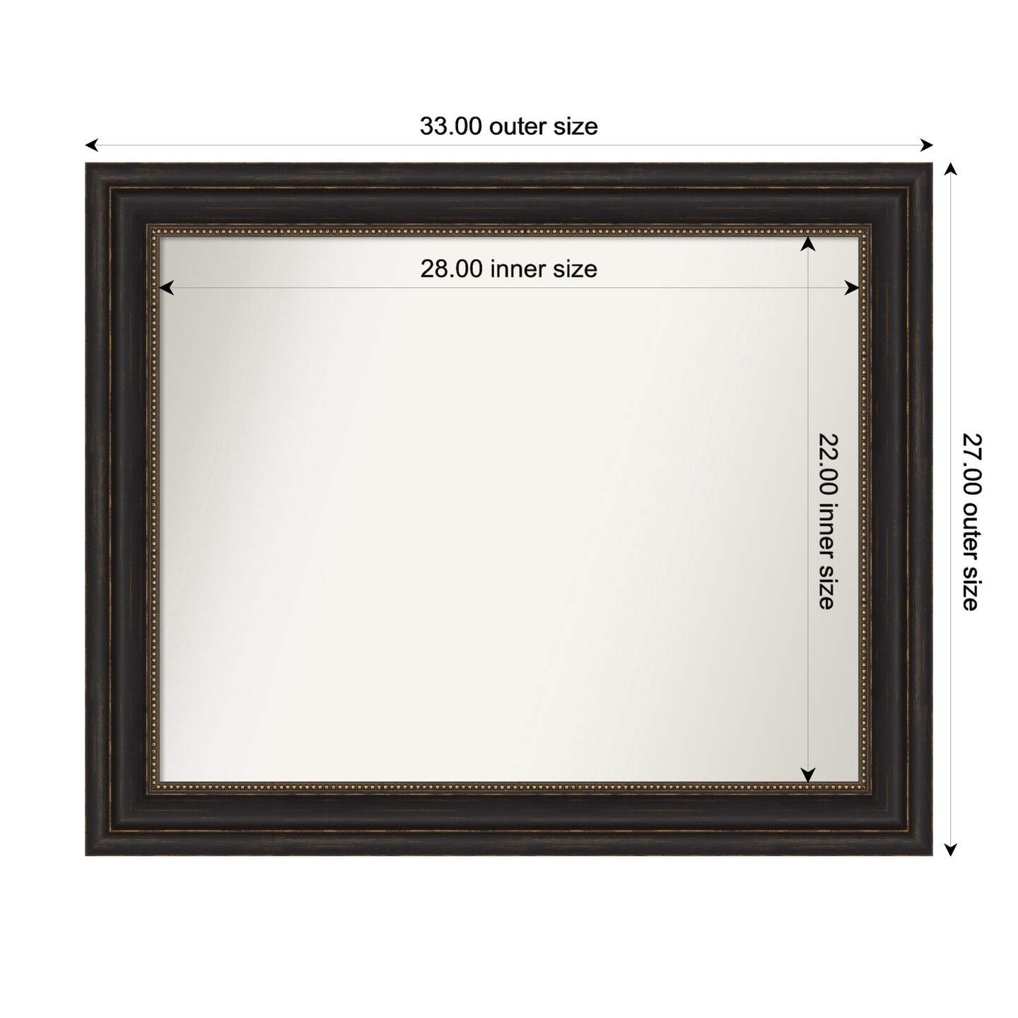 Accent Bronze Non-Beveled Custom Framed Bathroom Vanity Wall Mirror
