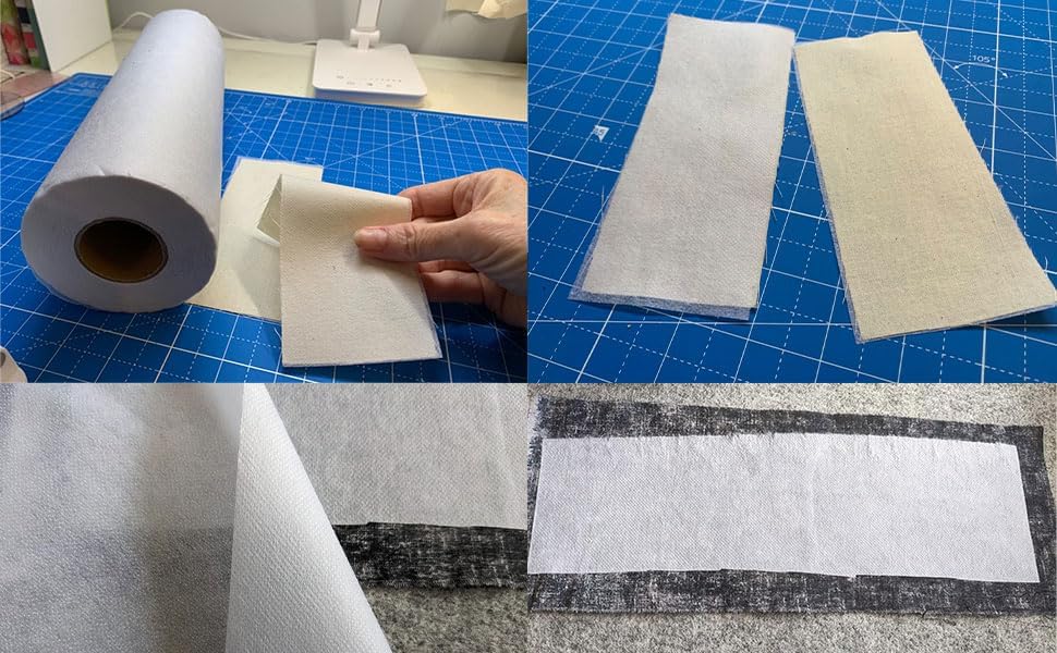 Medium Weight White Iron-On Non-Woven Fusible Interfacing: 11.6&#x22; x 30yd Medium Weight Non-Woven Interfacing Iron On Polyester Single-Sided Interfacing for DIY Crafts Supplies