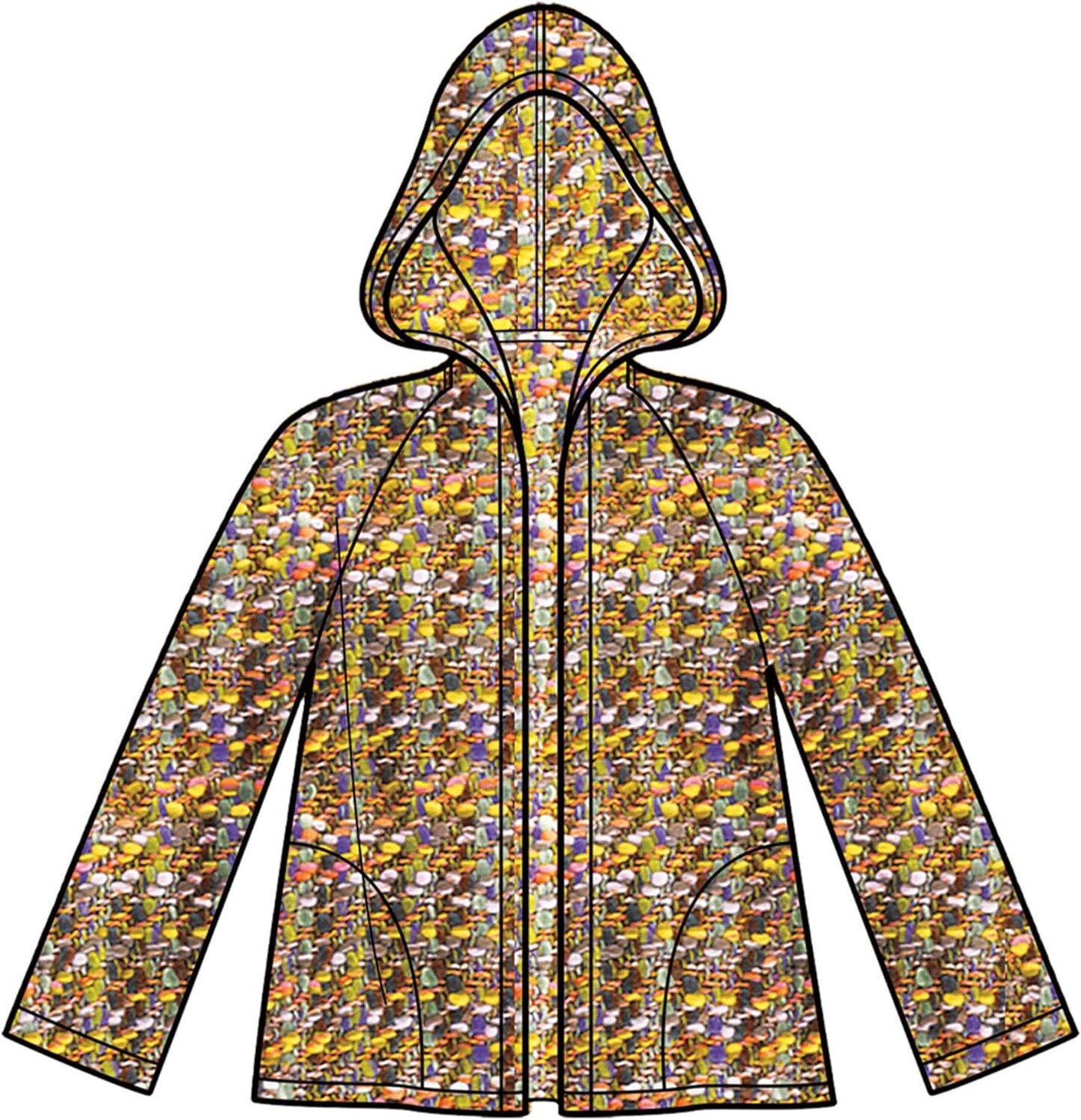 Misses&#x27; Coat with Hood Sewing Pattern Packet, Design Code S9129, Sizes XS-S-M-L-XL, Multicolor