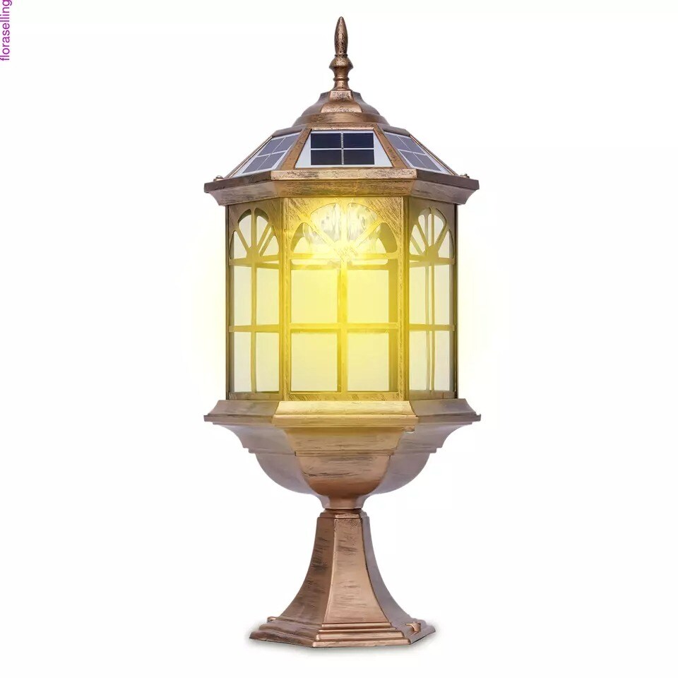 Solar LED Post Light Lamp Yard Driveway Fence Outdoor Pillar Light Garden Lamp