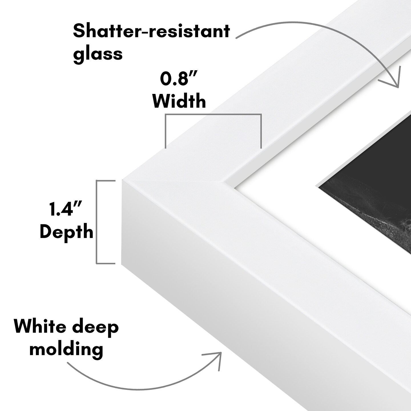 Americanflat Gallery-Style Picture Frame with Mat - Showcase Artwork, Prints, and Photos - Shatter Resistant Glass - Hanging Hardware with Drywall Anchor