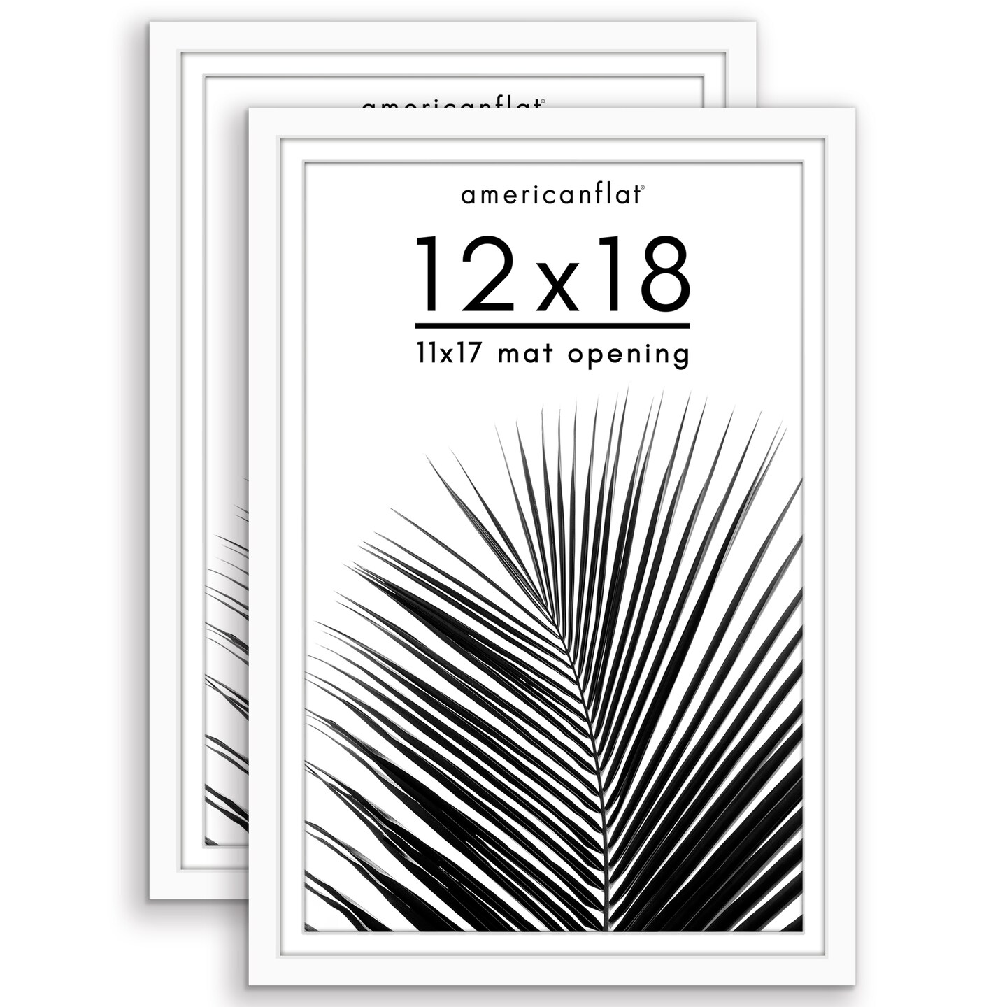 Americanflat 2 Pack of Picture Frames with Mat - Plexiglass Cover