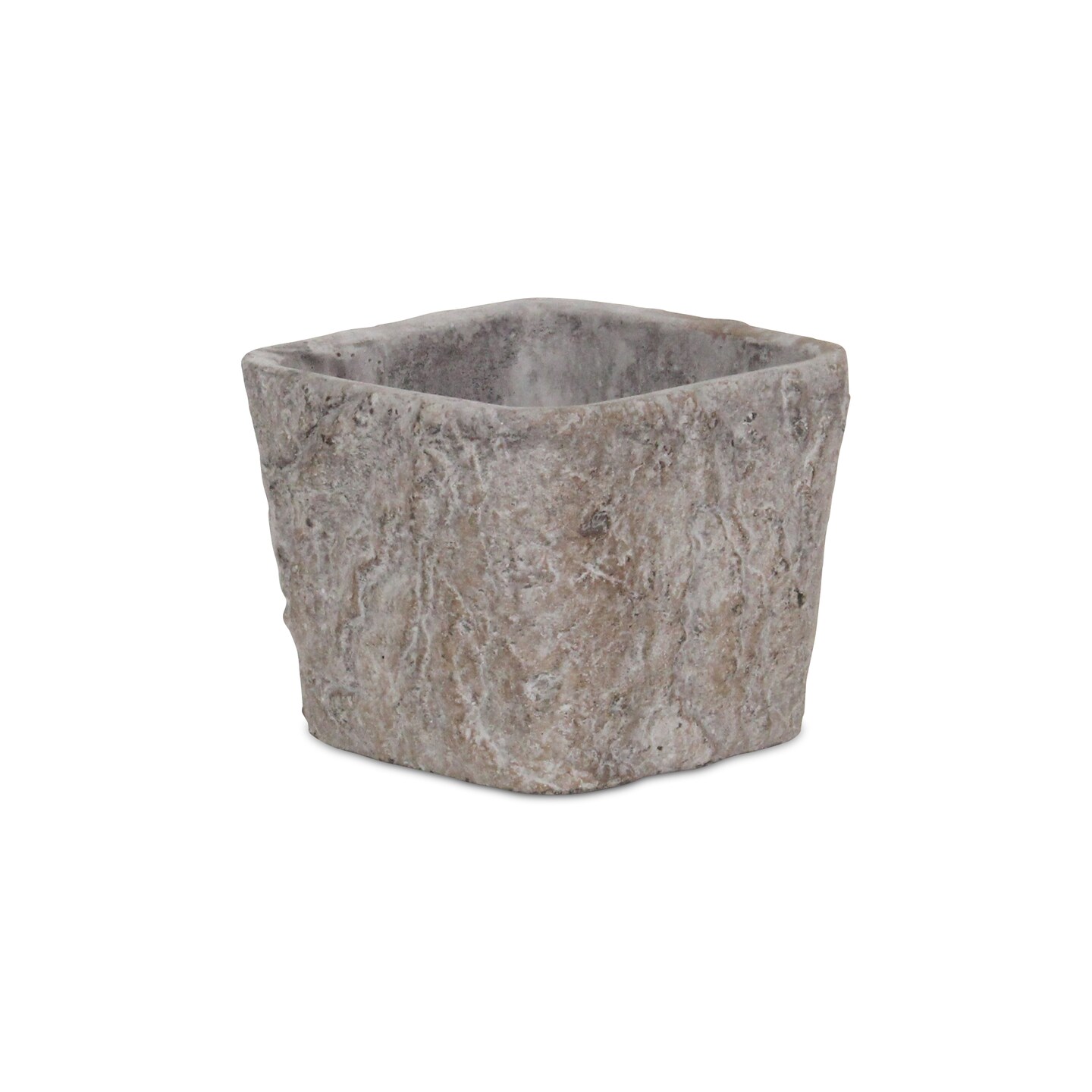 Contemporary Home Living 5&#x22; Gray Handcrafted Square Tapered Outdoor Planter Pot