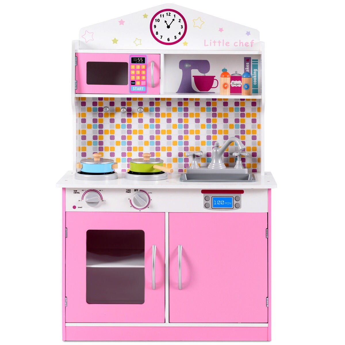 Kids Wooden Pretend Kitchen Cooking Playset Ideal Gift for Birthdays or Any Special Occasion