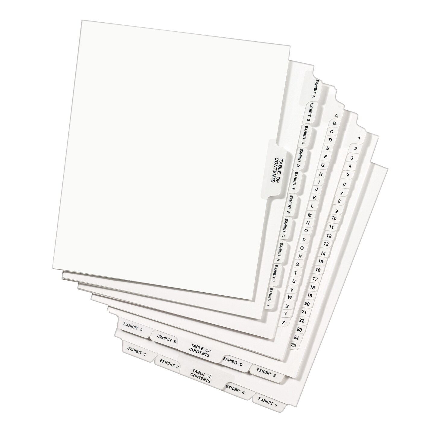 Avery Legal Exhibit Unpunched Dividers for Use with Any Binding System, Individual Number 25, 25 Side Tab Dividers Per Set, Helvetica Bold Type, 3 Sets (01745)