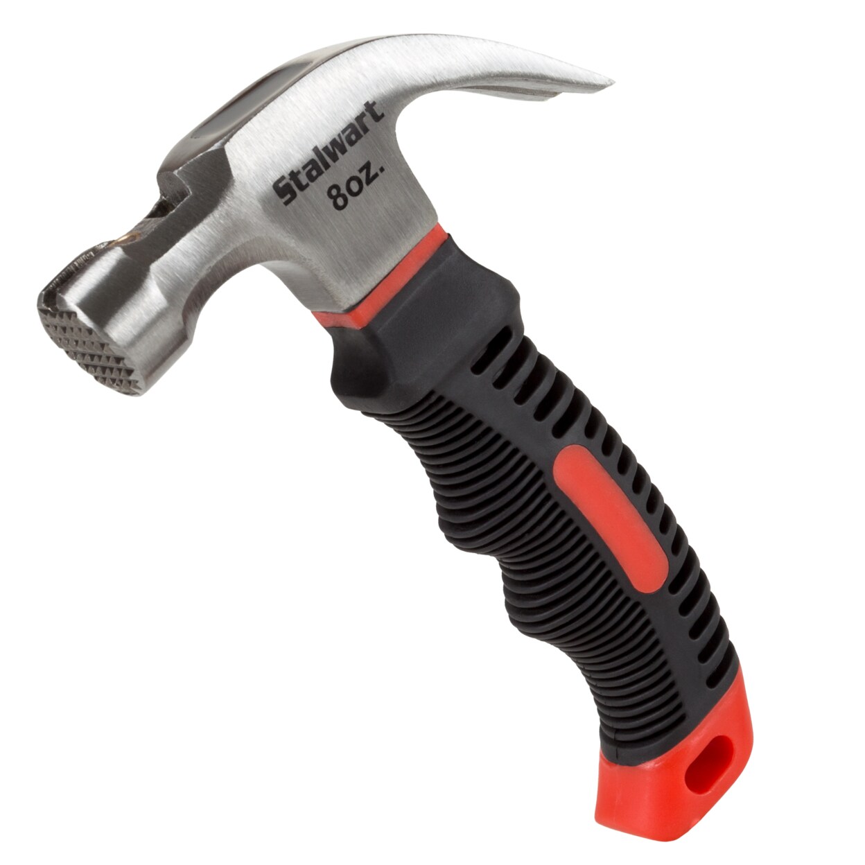 Stalwart Stubby Claw Hammer 8 Oz Fiberglass Handle Red Mini Tool With Grip
