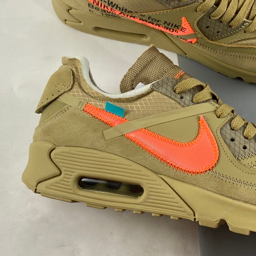 Off White x Nike Air Max 90 Desert Ore Hyper Jade Bright Mango MakerPlace by Michaels