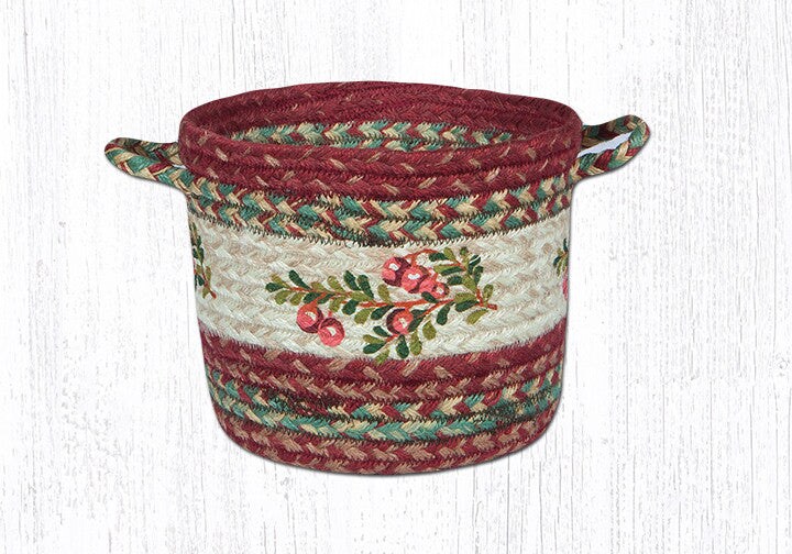 Earth Rugs UBP 9-390 Cranberry Printed Utility Basket 9&#x22; x 7&#x22;