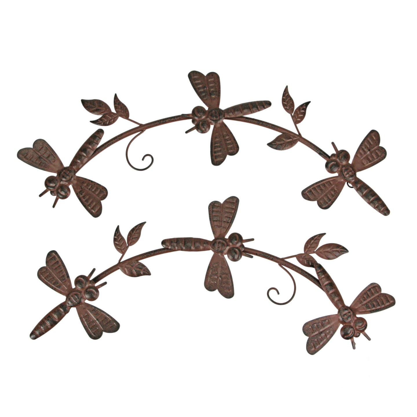 18 Inch Metal Dragonfly Wall Art Indoor Outdoor Hanging Bug Sculpture Set of 2