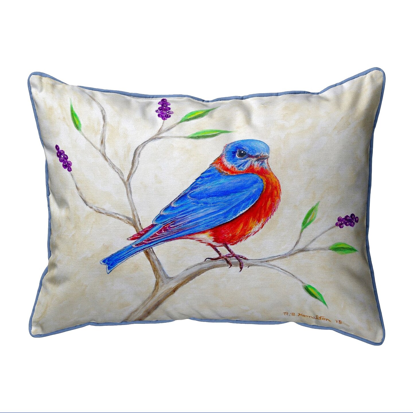 Betsy Drake Blue Bird Large Indoor/Outdoor Pillow 16x20 | Michaels