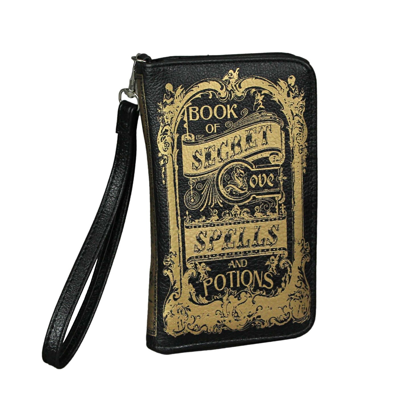7 Inch Book Of Secrets Vinyl Detachable Strap Wrist Wallet ID Holder Organizer