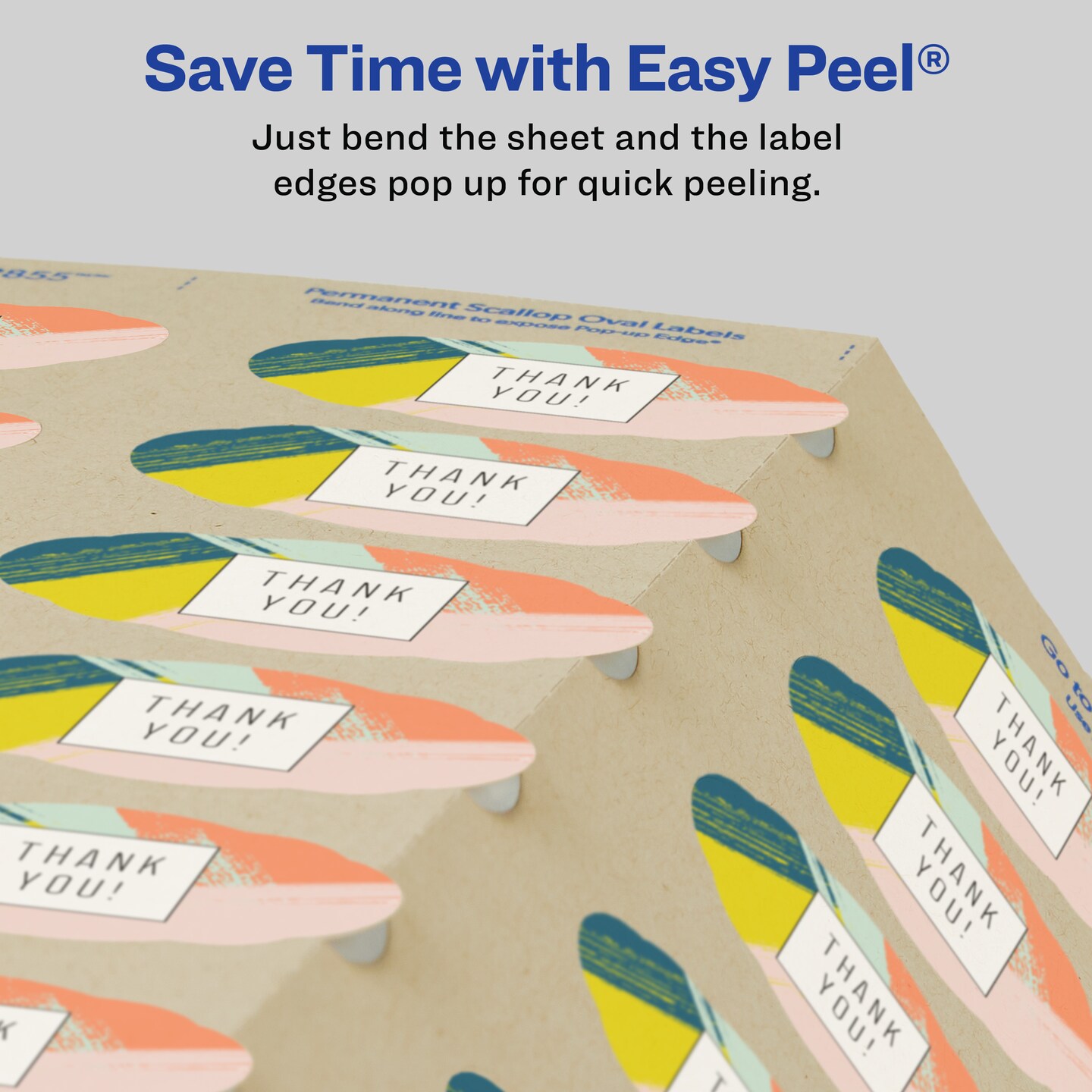 Avery Kraft Brown Scalloped Oval Labels with Sure Feed Technology, 1-1/8" x 2-1/4", Print to the Edge, Laser/Inkjet Printable Labels, 525 Total (22855)