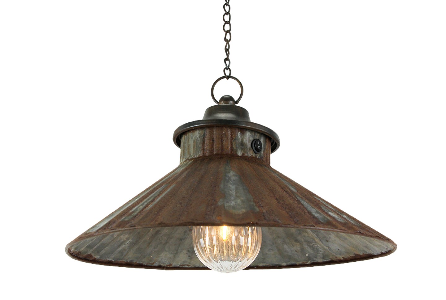 14 Inch LED Chain Hanging Lamp Rustic Battery Operated Indoor Aged Accent Light