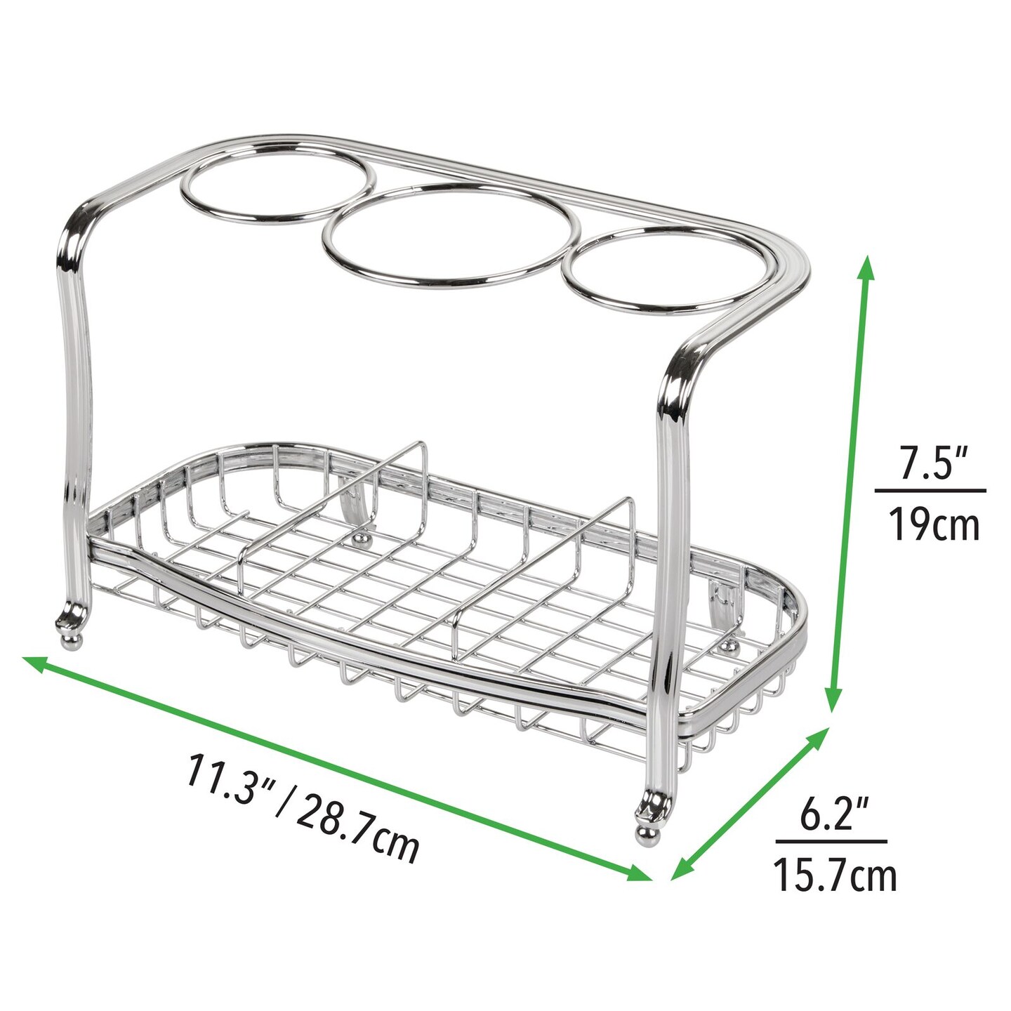 mDesign Bath Countertop Hair Care Styling Tool Organizer Holder
