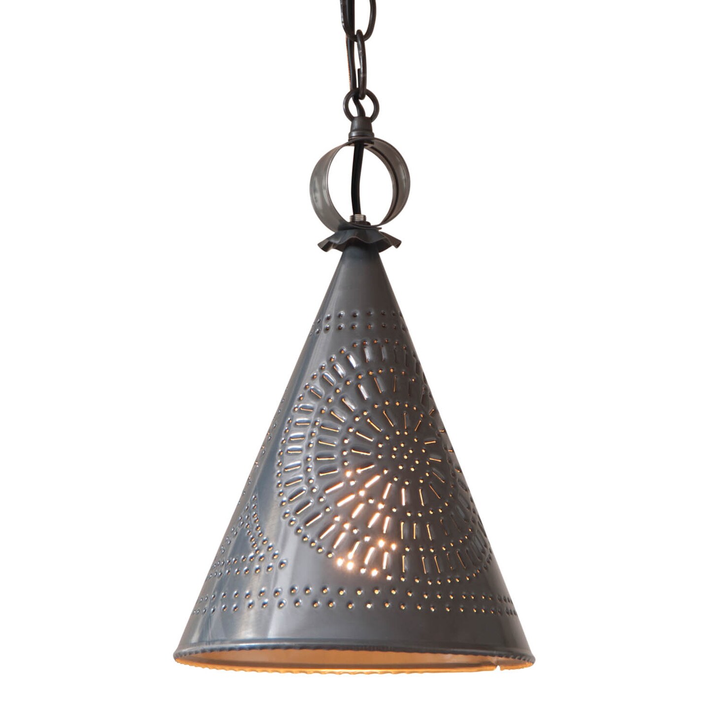 Sturbridge Witch&#x27;s Hat Pendant in Country Perforated Tin