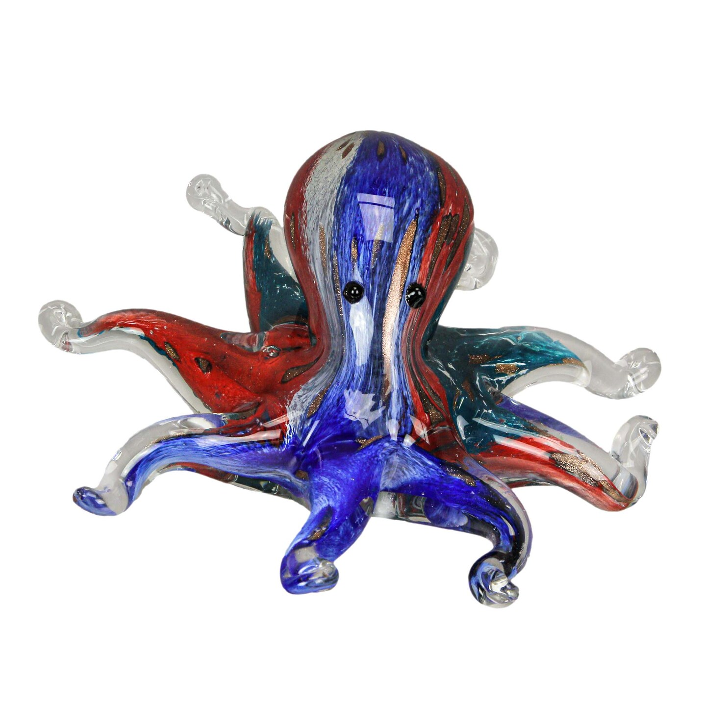 7 In Multicolor Blown Glass Octopus Paperweight Figurine Home Decor Sculpture