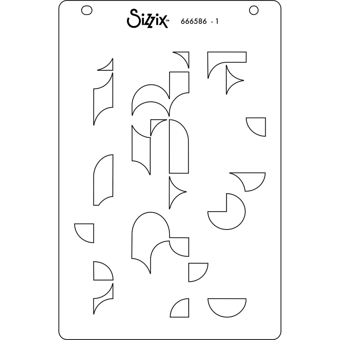 Sizzix A6 Layered Cosmopolitan Stencils By Stacey Park 4/Pkg-Around The Block