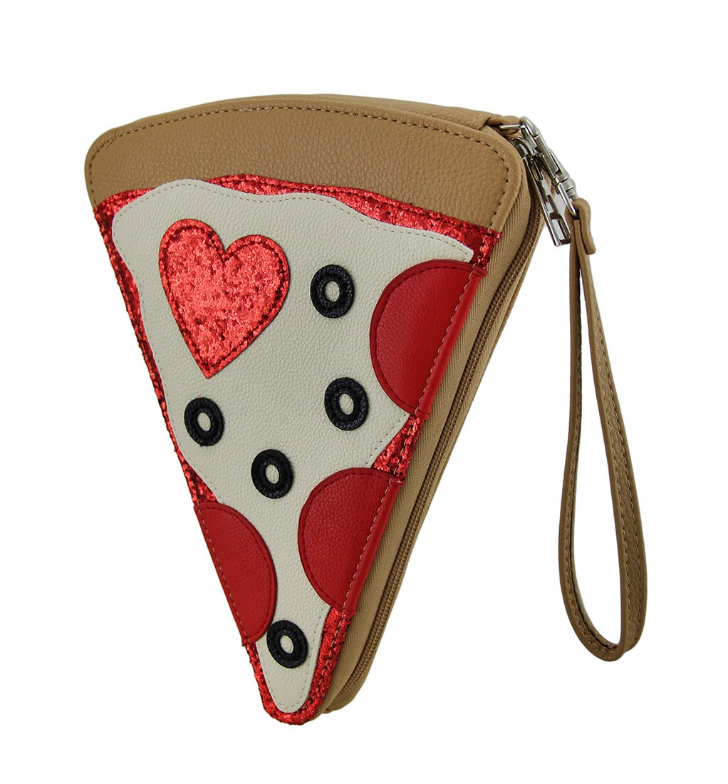 Pizza Party Slice of the Pie Pepperoni Pizza Purse w/Removable Wrist Strap