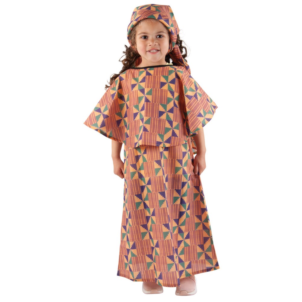 Kaplan Early Learning Company Festive Multiethnic Kente-Inspired Boubou Girl Garment
