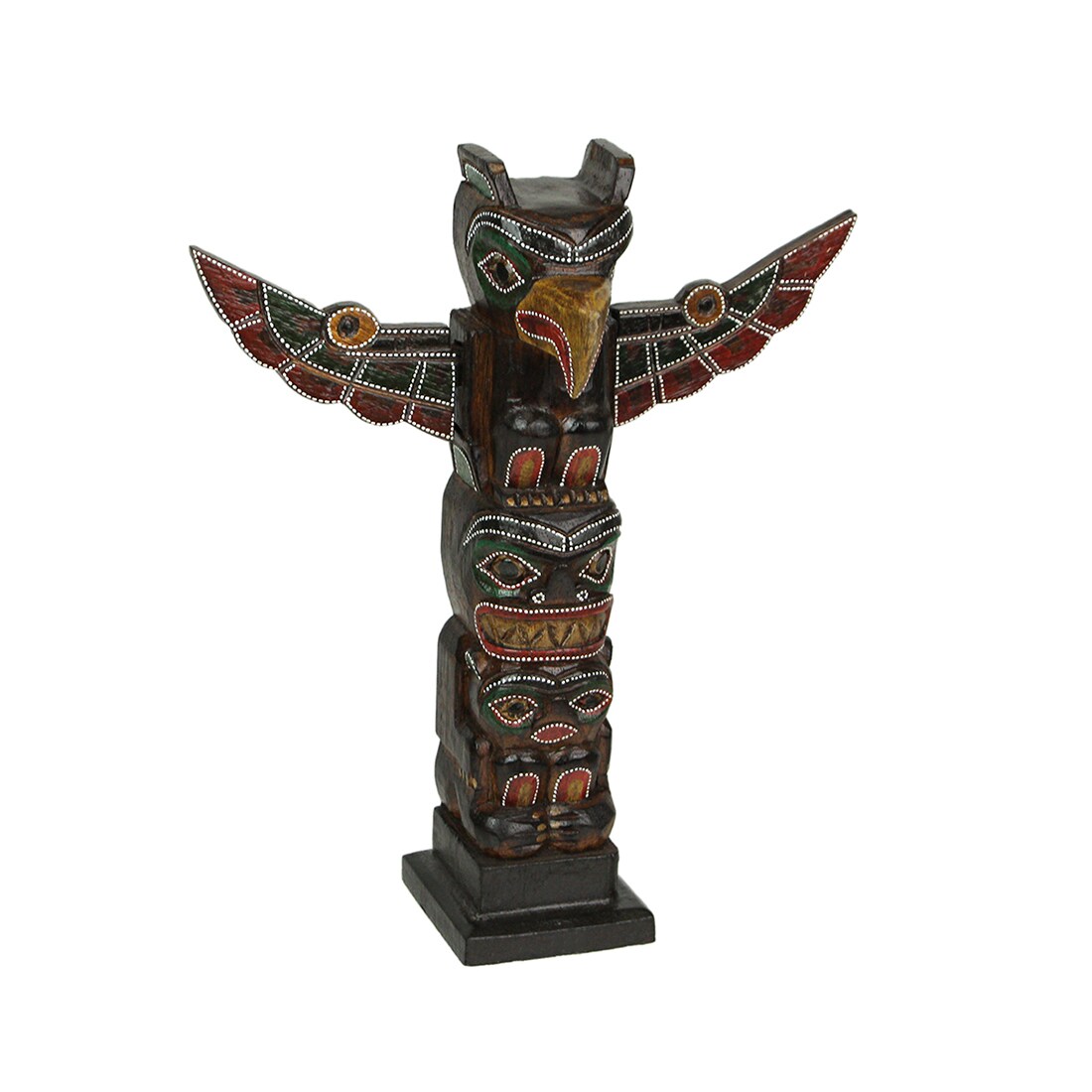 Wooden Painted Eagle Totem 12 Inch