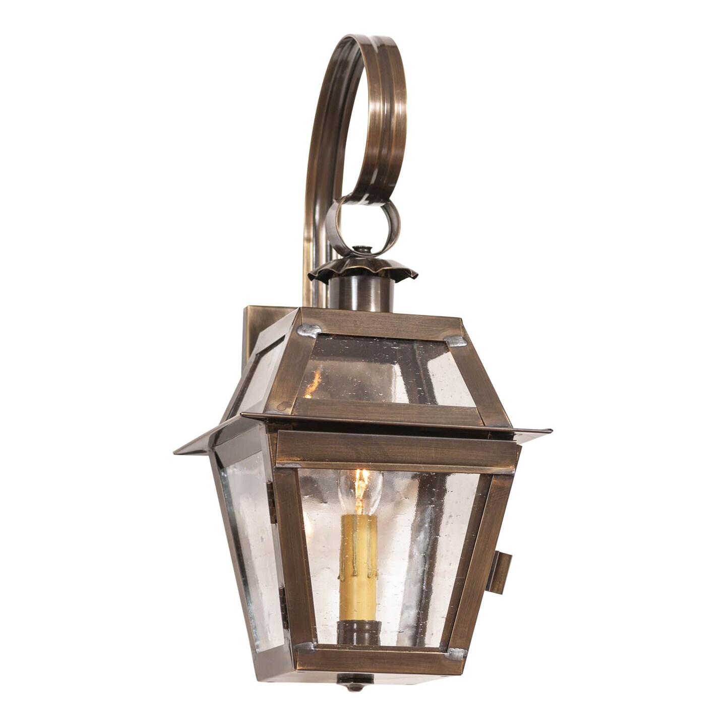 Town Crier Outdoor Wall Light in Weathered Brass - 1 Light - Irvin&#x27;s Tinware