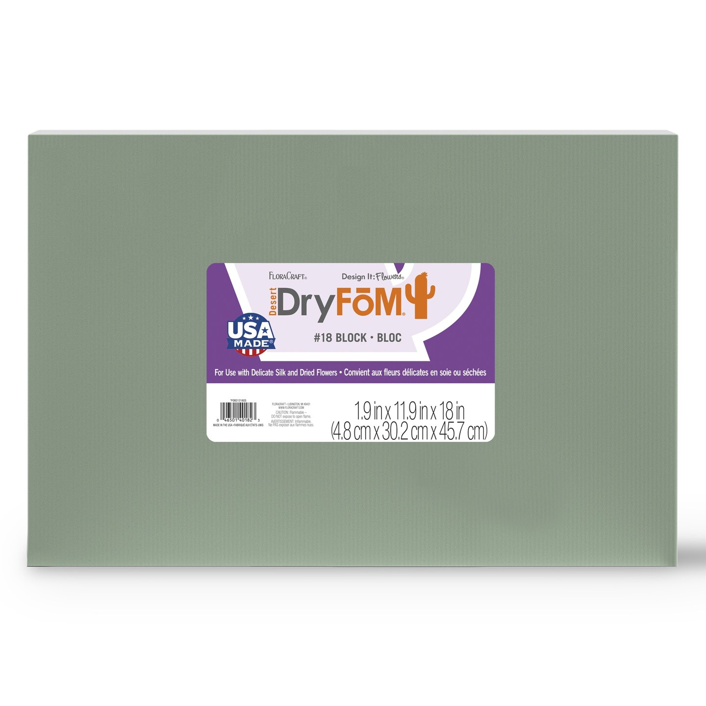 FloraCraft Floral Desert DryFoM Sheet 10/Pkg-18&#x22;X11.9&#x22;X1.9&#x22;