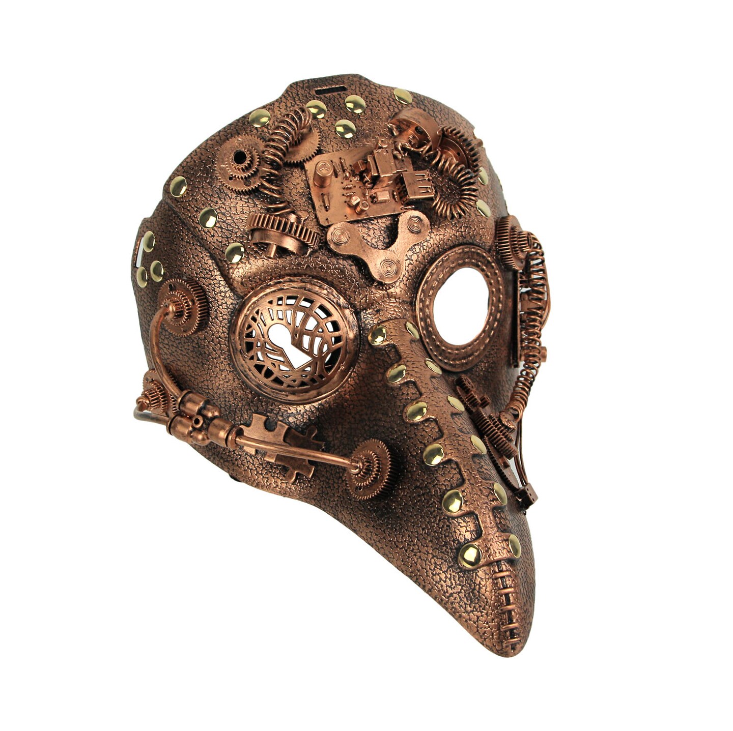 Steampunk Copper Plague Doctor Mask Crow Beak Masquerade Bird Nose Raven Cosplay