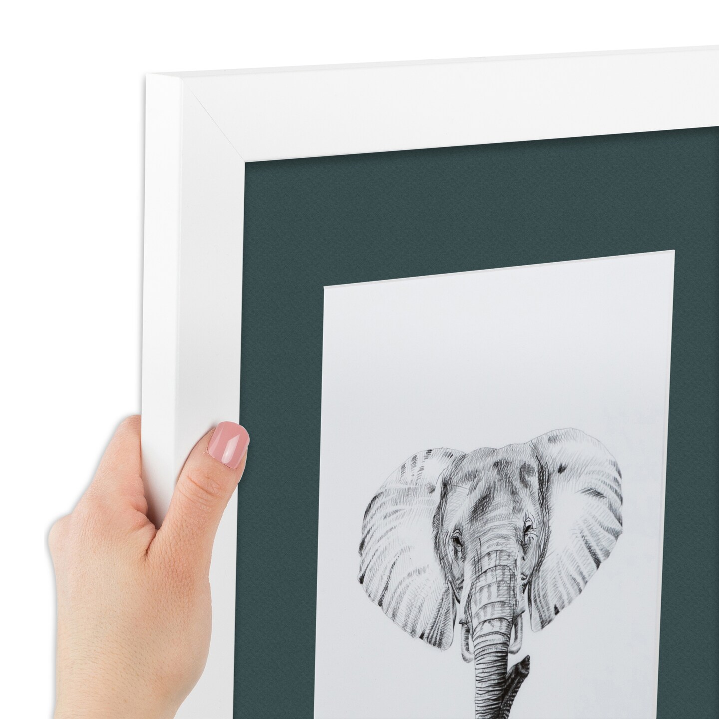 ArtToFrames 17x20&#x22; Matted Picture Frame with 13x16&#x22; Single Mat Photo Opening Framed in 1.25&#x22; White and 2&#x22; Mat (FWM-3966-17x20)
