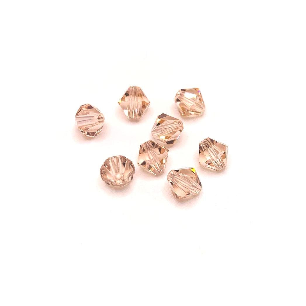 4, 20 or 50 Pieces: 6 mm Bicone Light Pink Imitation Crystal October Birthstone Beads