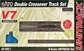 Kato  N-Scale Kato USA Model Train Products V7 UNITRACK Double Crossover Track Set Train Track