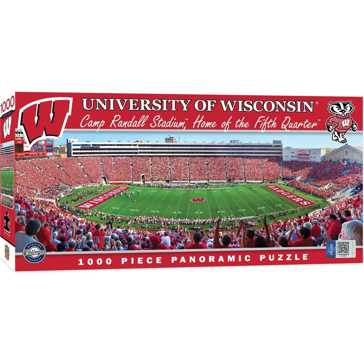 MasterPieces Wisconsin Badgers - 1000 Piece Panoramic Jigsaw Puzzle - Center View