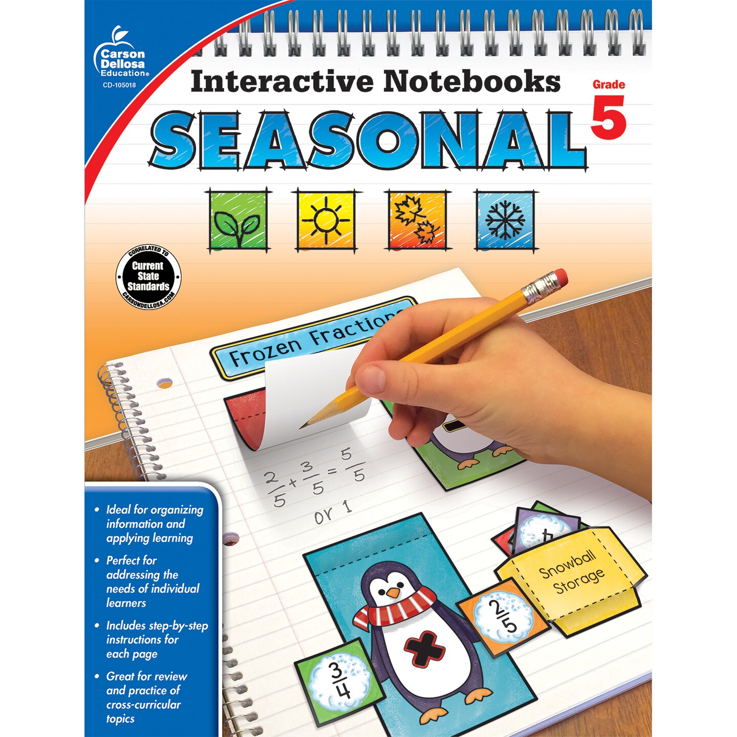 Carson Dellosa Interactive Notebooks Seasonal, Grade 5 Resource Book