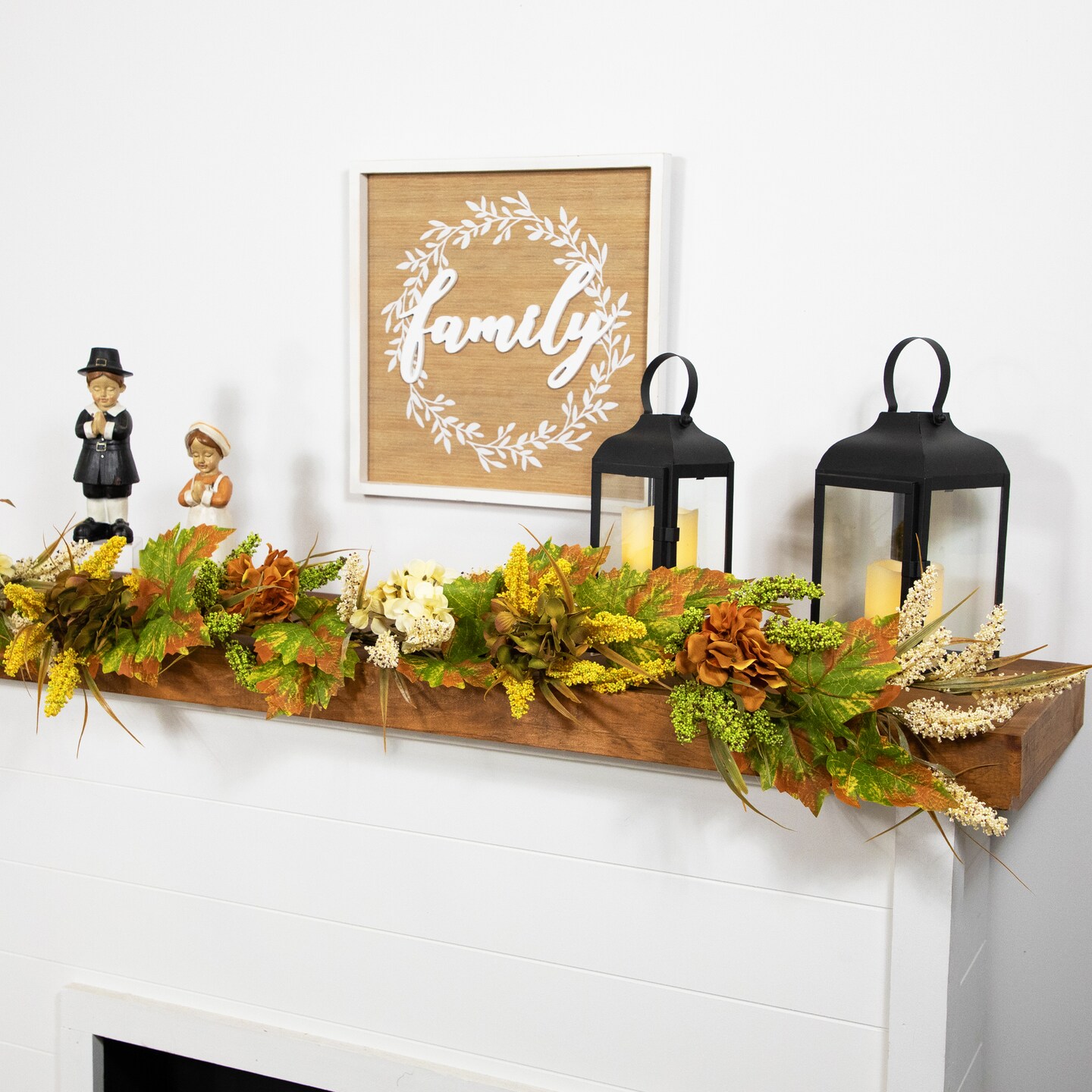 Northlight Hydrangea, Pib Berry and Maple Floral Garland - Thumbnail 2