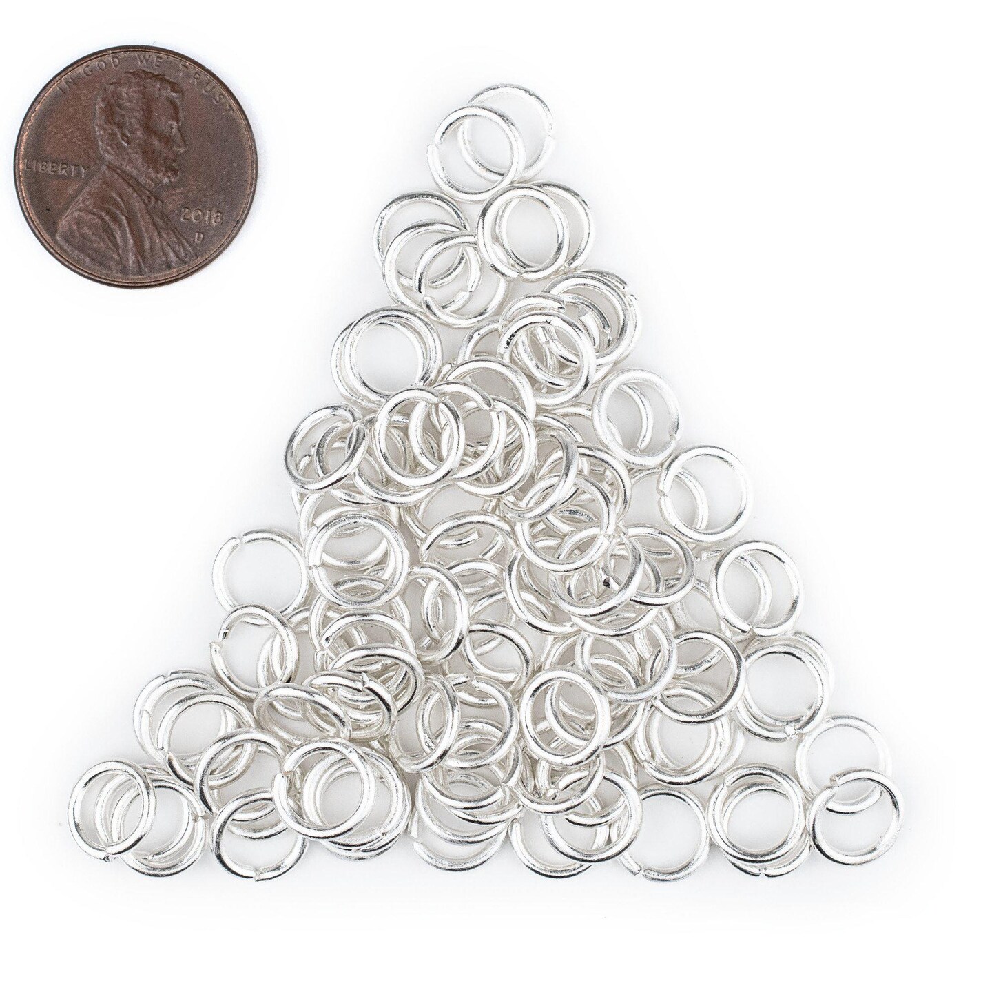 TheBeadChest Silver 8mm Round Open Jump Rings, Pack of 100