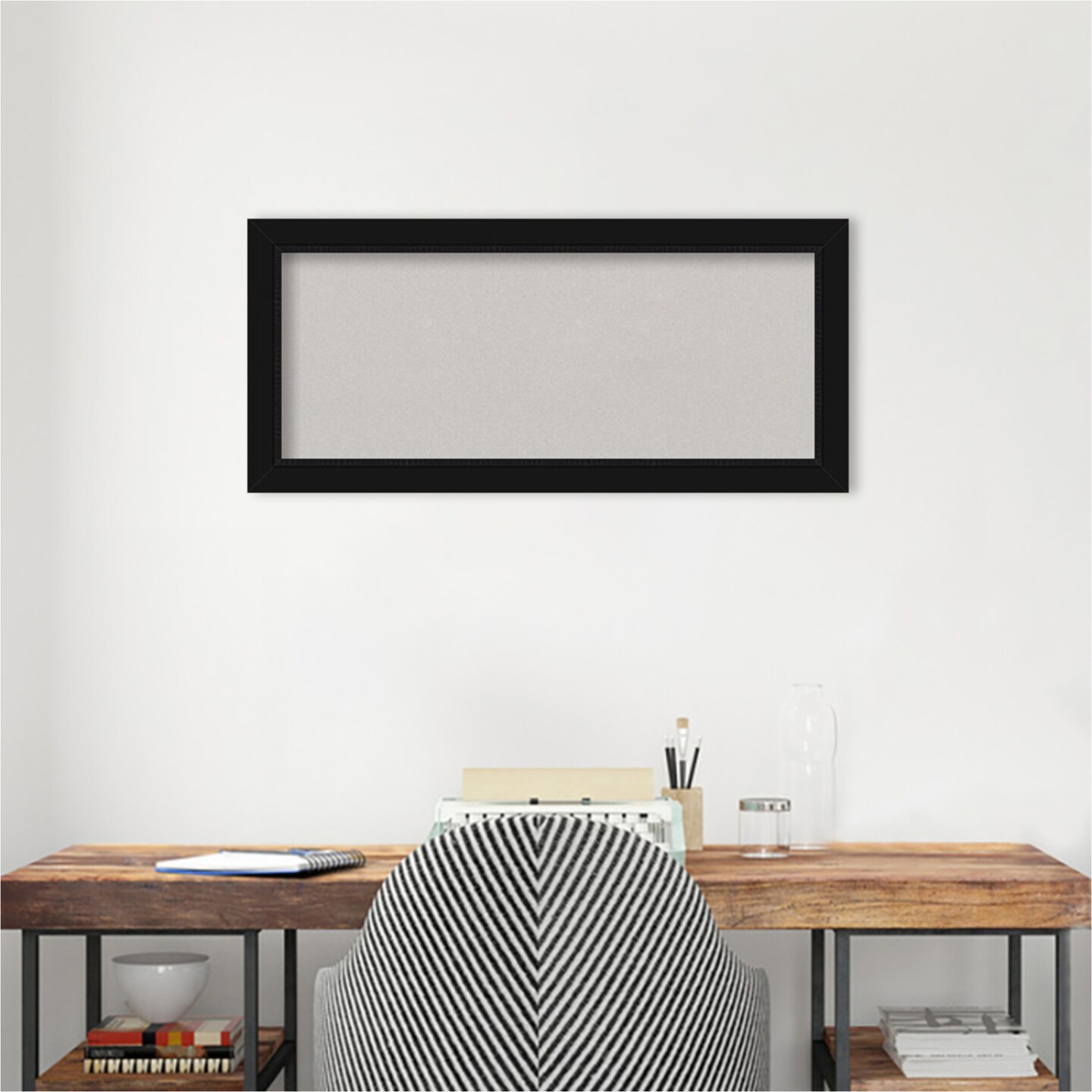 Avon Black Framed Corkboard, Grey Cork
