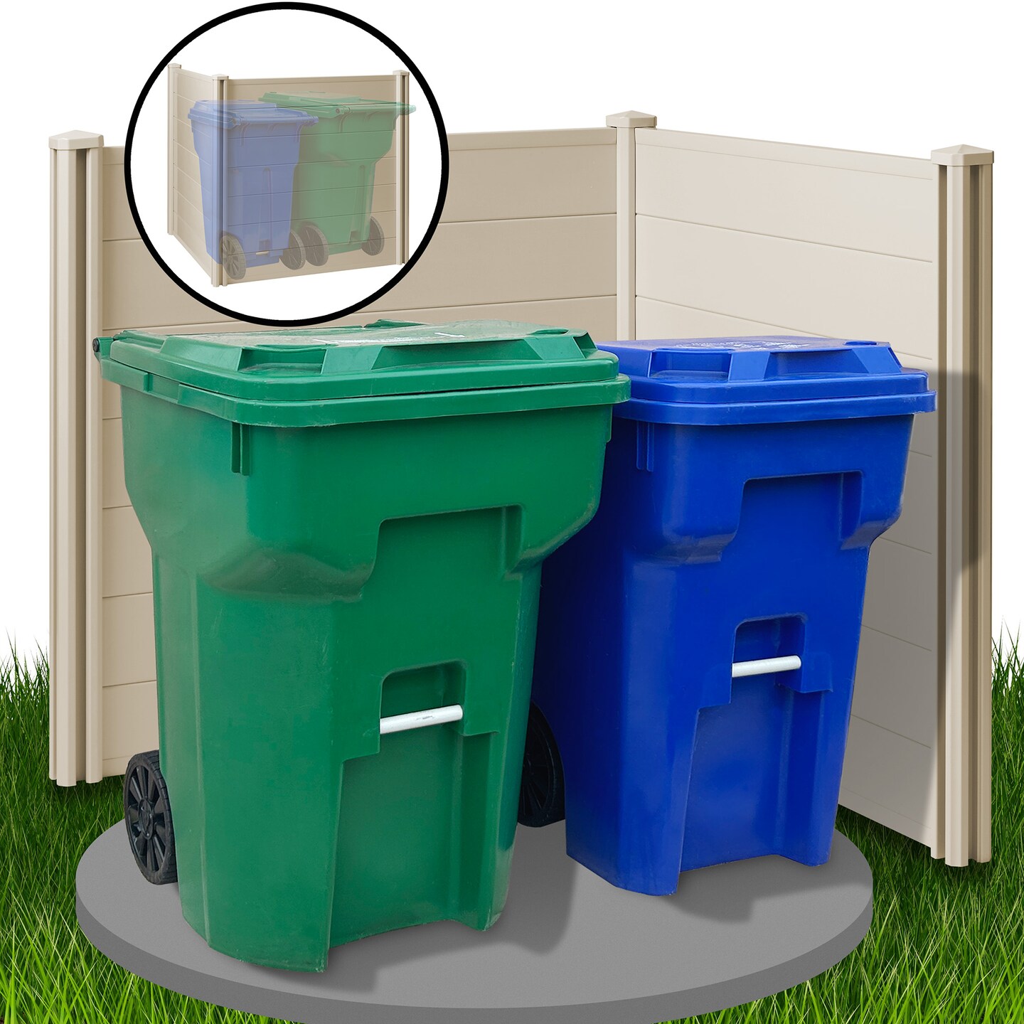 Casafield Privacy Screen - Outdoor Vinyl Fence Panel Enclosure for AC / Trash Bins / Pool Equipment