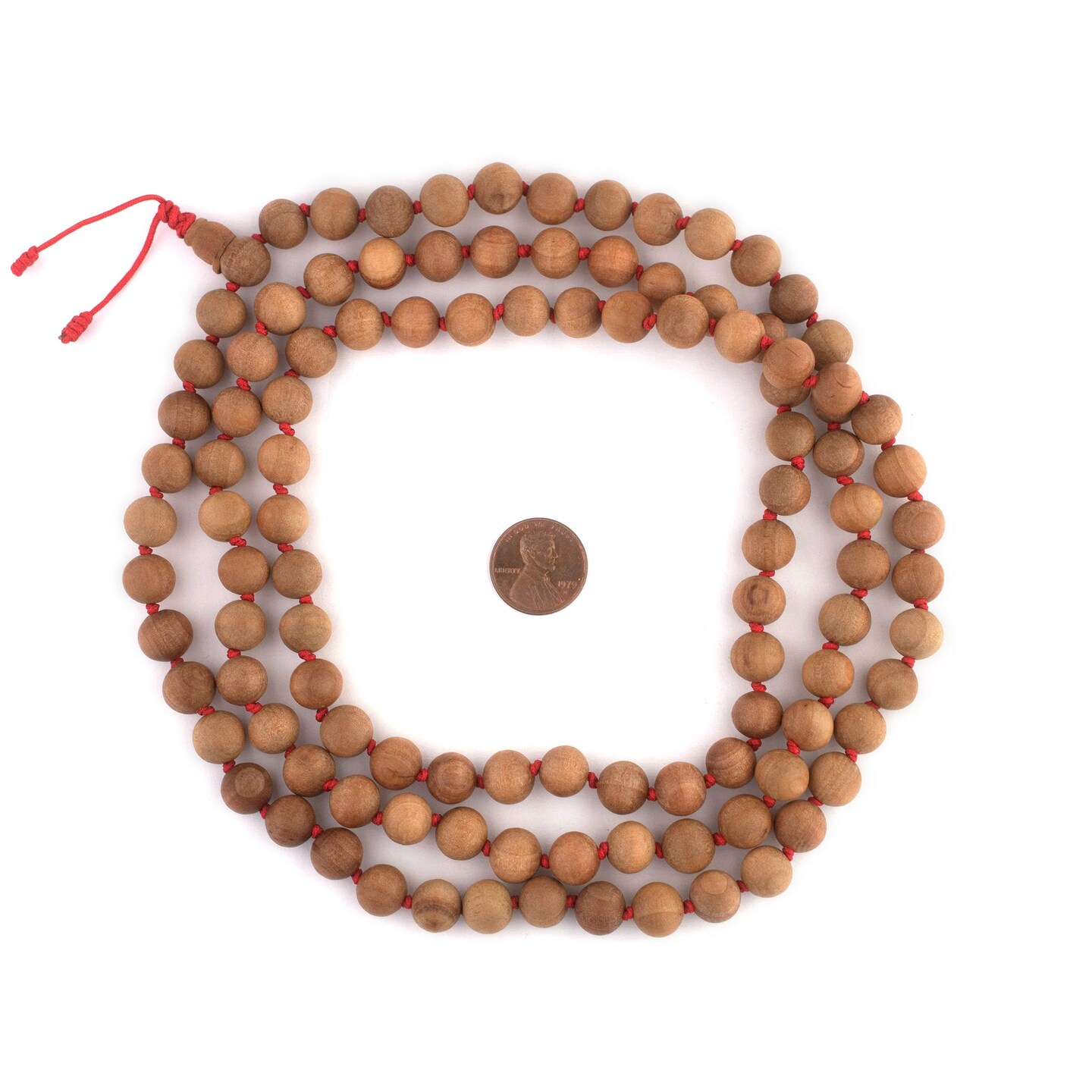 TheBeadChest Hand Knotted Natural Sandalwood Mala Beads (10mm)