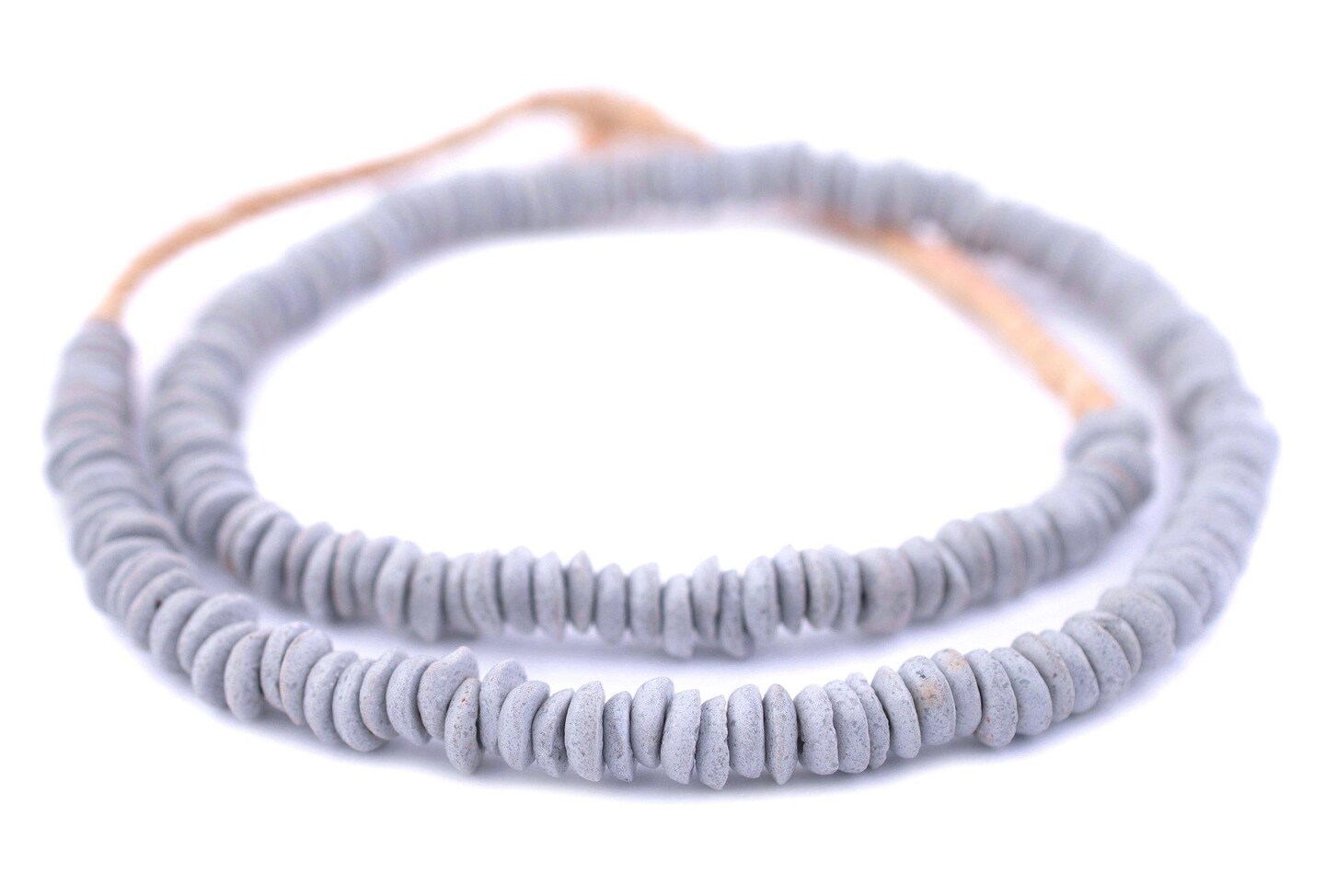 TheBeadChest Light Grey Ashanti Glass Saucer Beads (10mm)