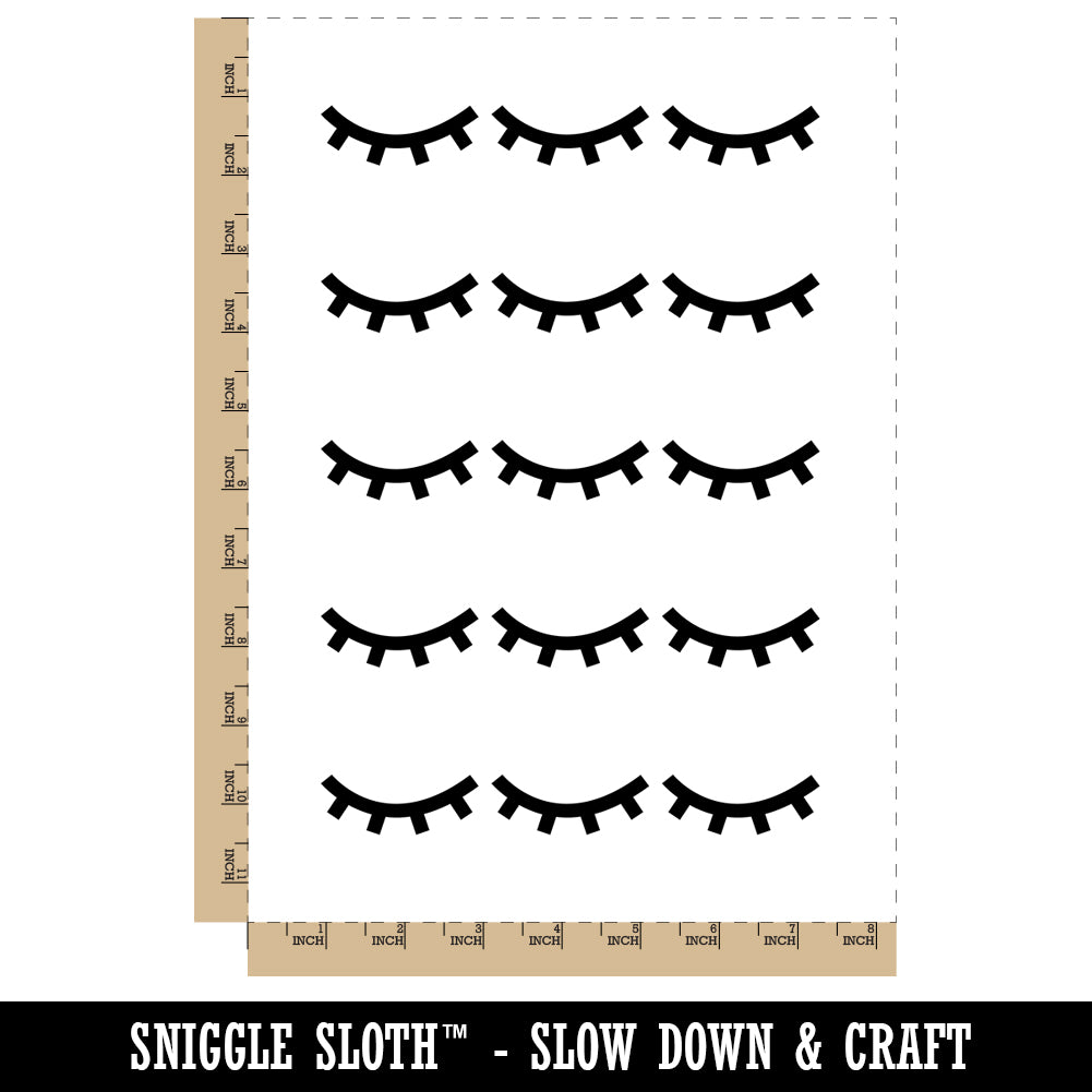 Closed Eye Sleeping Eyelashes Temporary Tattoo Water Resistant Fake Body Art Set Collection (1 Sheet)