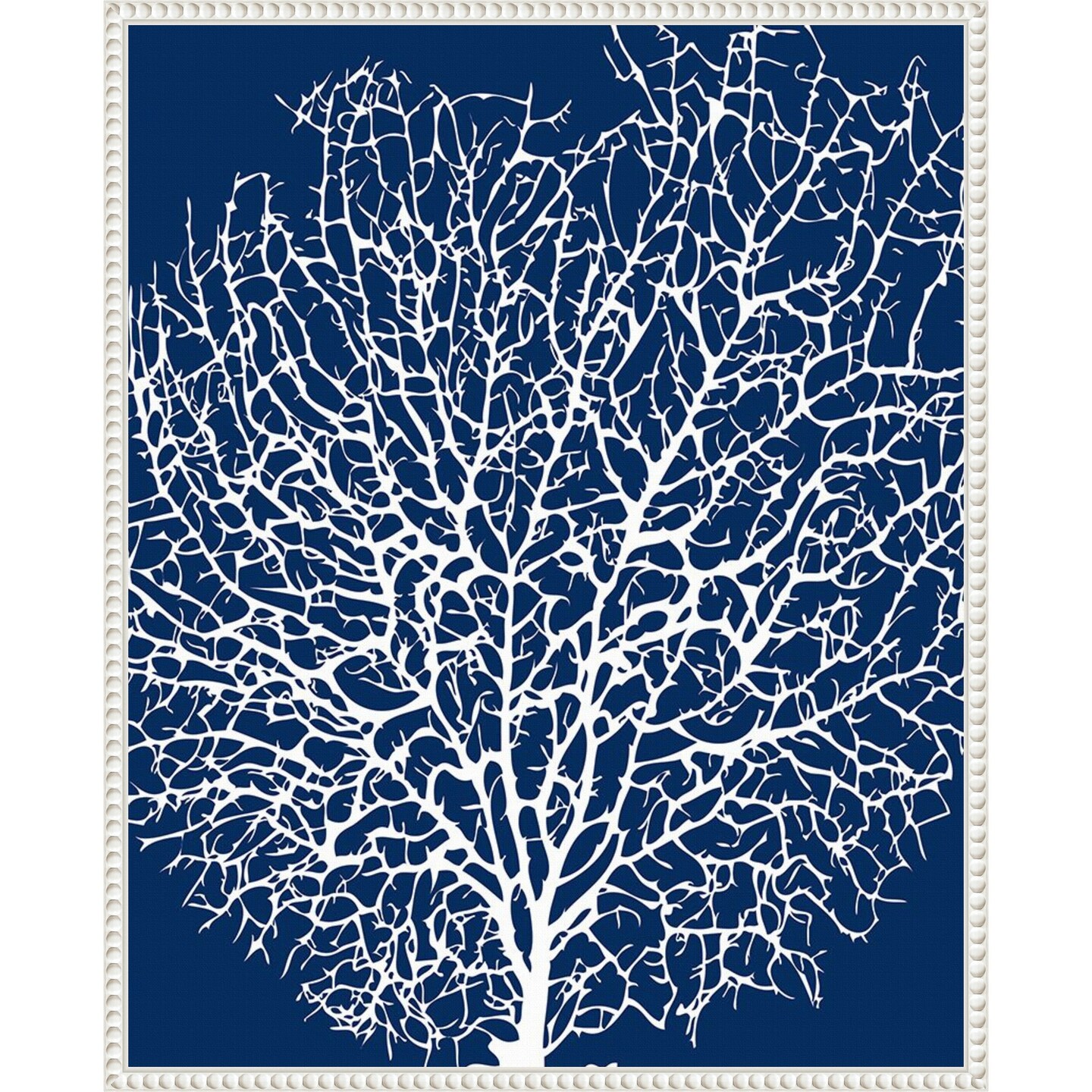 Navy Coral I Coastal by Sabine Berg Framed Canvas Wall Art